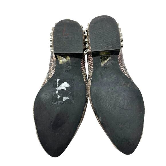 Jeffrey Campbell Barnett Snakeskin Embossed Studded Loafers Size 7 - Picture 8 of 9